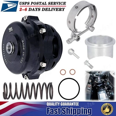 Black Universal 50mm BOV Blow Off Valve Q Typer With Tial Logo V-Band Flange Foto 1 de 4