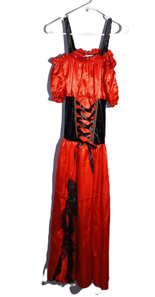 Burlesque Style Corset Mid Length Satin Dress/ Feather Garter & Headband/NWOT - Image 1 of 4