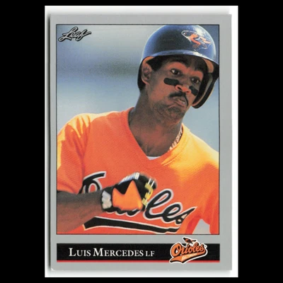 Luis Mercedes #130 1992 Leaf Baltimore Orioles Baseball Card MLB NM - Image 1 of 3