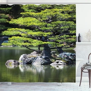 japanisch Duschvorhang Kiefer in See - Bild 1 von 4