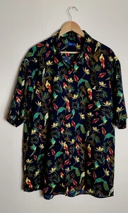 Cotton Traders Parrots print Hawaiian Shirt Men's Size 3XL Short Sleeve - Picture 1 of 4