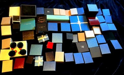 65 Assorted Jewelry Gift Boxes  Different Sizes Colors and Shapes Excellent - Image 1 of 4