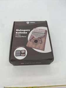 Kalimba 17 Key Thumb Piano with TravelCase, Portable Mahogany Instruction Book - Picture 1 of 10