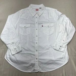 Levi's Western Long Sleeve Shirt Womens Size XXL Pearl Snap Buttons 100% Cotton - Picture 1 of 7
