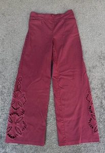 Jeans Chico's donna taglia 2R marrone rayon elasticizzato ricamato orlo tasche - Foto 1 di 9