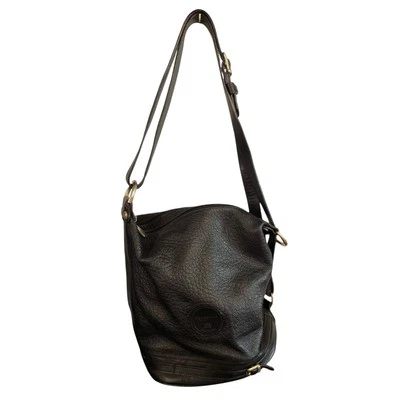 Bolso de hombro Valentina Italia de cuero negro con pedaleado Foto 1 de 4
