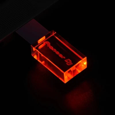 Pioneer DJ LED Crystal USB 2.0 Flash Drive 32GB Red Memory Stick - Image 1 of 3