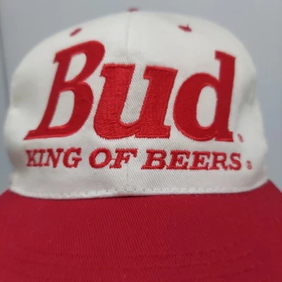 Vintage Ken Schrader #25 Budweiser Racing White SnapBack Hat Cap NASCAR W/Tag - Image 1 of 4