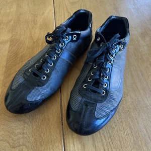 Raro Dior Homme B65 2008 Cuero Vintage Tenis Negro Zapatos EU 43.5 EE. UU. 10 - Imagen 1 de 16