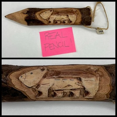 ADORNO NAVIDAD CABINA LÁPIZ MADERA OSO TALLADO RÚSTICO Medio Oeste de Cannon Falls Foto 1 de 4