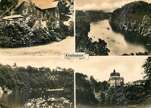 Carte postale - Kriebstein - Barrage avec château - Bateau à passagers - Carte multi-images - Photo 1/2