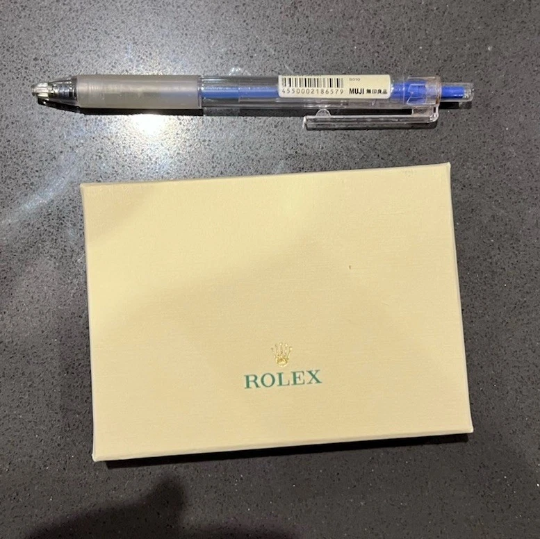 Rolex Brown Leather Card Holder with Green Stitching - New in Box - Image 1 of 4