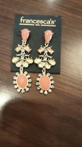 Francesca’s New Old Stock goldfarbene & orangefarbene Chandelier Statement Ohrringe - Bild 1 von 1