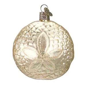 Old World Christmas Beach Sand Dollar Glass Ornament 12156 FREE BOX Decoration - Picture 1 of 7