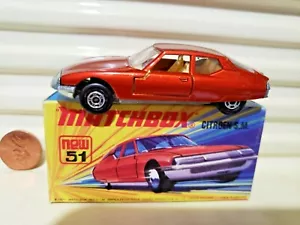 Lesney Matchbox 1971 MB51B BRONZE CITROEN SM New Mint in a C9 NuMint Picture Box - Picture 1 of 6