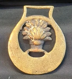 Medallón de caballo de latón vintage brida de trigo silla de montar ecuestre - Imagen 1 de 8