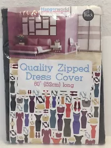 Funda de Vestido Transpirable con Cremallera Calidad Hangerworld 60" Largo Negra - Imagen 1 de 2