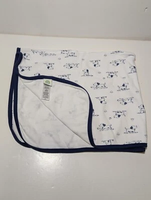 Cobertor Little Me Puppies filhote cachorro bebê azul branco aprox 26 x 30 em excelente estado usado - Imagem 1 de 4