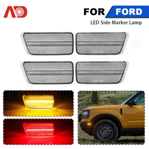 For 2021-2023 Ford Bronco Sport Clear Front Amber LED Bumper Side Marker Lights  - Bild 1 von 14