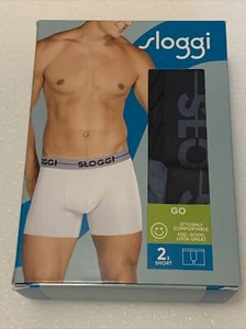 Sloggi Men's under ware (X2) Go Shorts Multi-colour Blue XL (GB38) - Picture 1 of 4