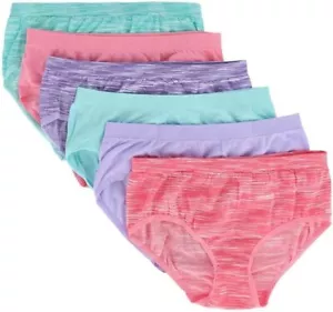 girls Space Dye Seamless Underwear Multipack Briefs Brief 6+1 Pack Assorted 1... - Picture 1 of 4