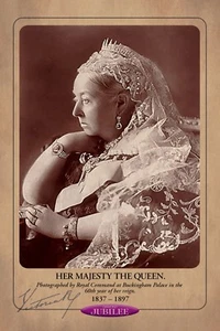 QUEEN VICTORIA 1897 Diamond Jubilee Commemorative Photograph Cabinet Card RP - Picture 1 of 1