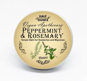 Headache Relief Balm, Vegan and Natural Therapy, Rosemary and Peppermint Oils - Picture 1 of 1
