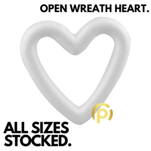 Polystyrene Open Wreath Heart Festive Valentine Art Craft Decoration Home UK P&P - Picture 1 of 4