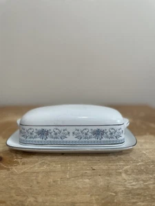 Noritake Blue Hill Butter Dish Covered Made in Japan - Picture 1 of 5
