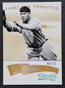 Tris Speaker 08/25 Gold Timeless Tributes Classics 2014 Card #137 Cleveland