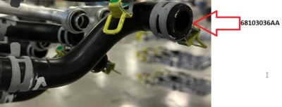 Manguera de retorno de calefacción Dodge Durango 11-24 Mopar nueva OEM # 7 solo 68103036AA Foto 1 de 2