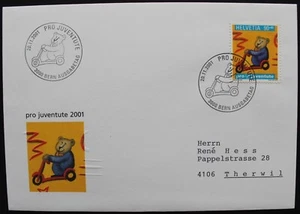 SE65 SWITZERLAND 2001  FDC Pro Juventute The honey bear - Picture 1 of 2
