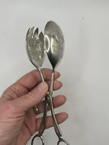 Vintage Sheffield England versilbert Salat Obst Pasta Servier Zange 8,5" - Bild 1 von 5