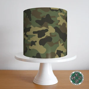 Cake topper esercito mimetico bordo striscia modello avvolgente festa decorazione commestibile compleanno - Foto 1 di 13