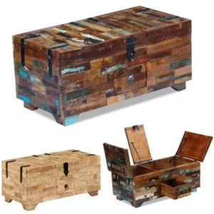 Coffee Table Chest Couch Stand Side End Desk Solid Mango Wood/Reclaimed Wood - Picture 1 of 21