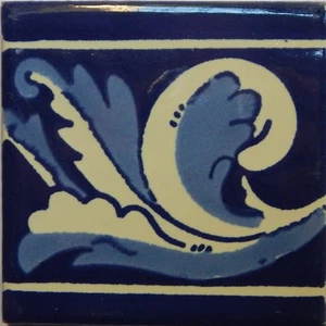 Azulejo Mexicano Azulejos Talavera Alta Calidad Pintado a Mano Azul Blanco Azulejo T-67 - Imagen 1 de 2