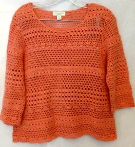 Appleseeds Top PS Crocheted Boho Hippie Cottagecore Bohostyle Orange Crochet - Picture 1 of 5