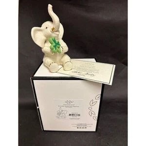 Figura Lenox ELEFANTE TRÉBOL ESMERALDA Marfil Porcelana Acentos Oro 24K - Imagen 1 de 9
