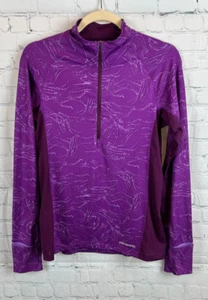 PATAGONIA purple knit sport top raglan long sleeve 1/2 zip size S - Picture 1 of 7