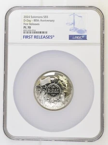 2024 Solomon Islands 80th Anniv. of D-Day 50 g Silver Domed Shaped Coin NGC PL70 - Picture 1 of 3