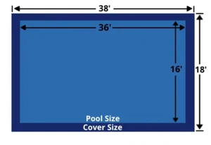 Rectangle Loop-Loc Pool Safety Cover - 16' x 36' Blue Mesh - LLM 1205 - Picture 1 of 5