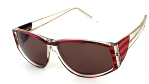 Vintage 1970s Safilo Euphoria 4 sunglasses, made in Italy red and black acetate - Picture 1 of 7