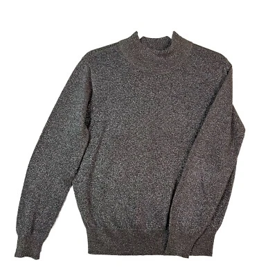 Preston & York  Women's M Sweater Silver Metallic  Mock Turtle Neck Sparkle - Image 1 of 4