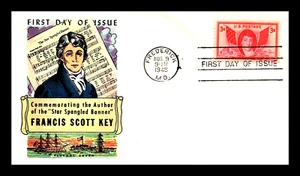 962 3c Stamp (1948) FRANCIS SCOTT KEY & STAR SPANGLED BANNER FDC BY FLUEGEL ! - Picture 1 of 1