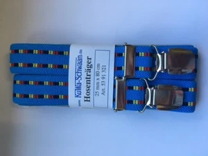  Kinderhosenträger hellblau  4 Clipse 80 cm lang hergestellt in Europa - Bild 1 von 2