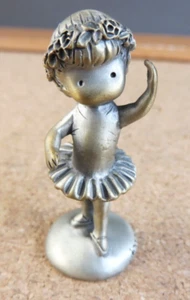 Hallmark 1983 Joan Walsh Anglund Girl Ballerina Fine Pewter Mini Figurine #54 - Picture 1 of 12