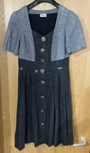 Wesenjak Kleid UK Größe 10 Vintage 100% Leinen Dress Metallknöpfe Austria Germany - Bild 1 von 17