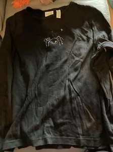 Women’s Black Classic Elements 16-18W Fall/Halloween, Sparkly Spider Shirt - Picture 1 of 12