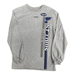 Reebok NHL St. Louis Blues Youth Long Sleeve Shirt Medium 10/12 - Picture 1 of 1