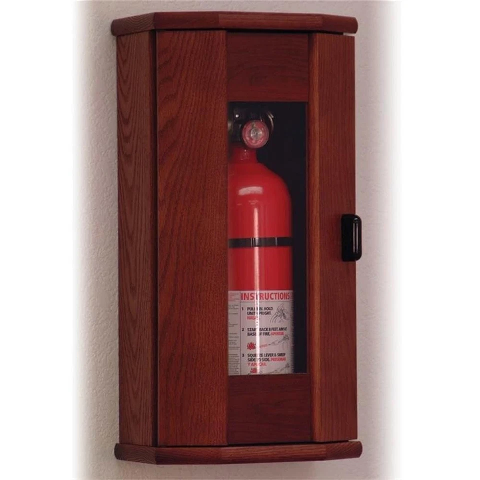 Wooden Mallet 10 lbs Fire Extinguisher Cabinet in Mahogany